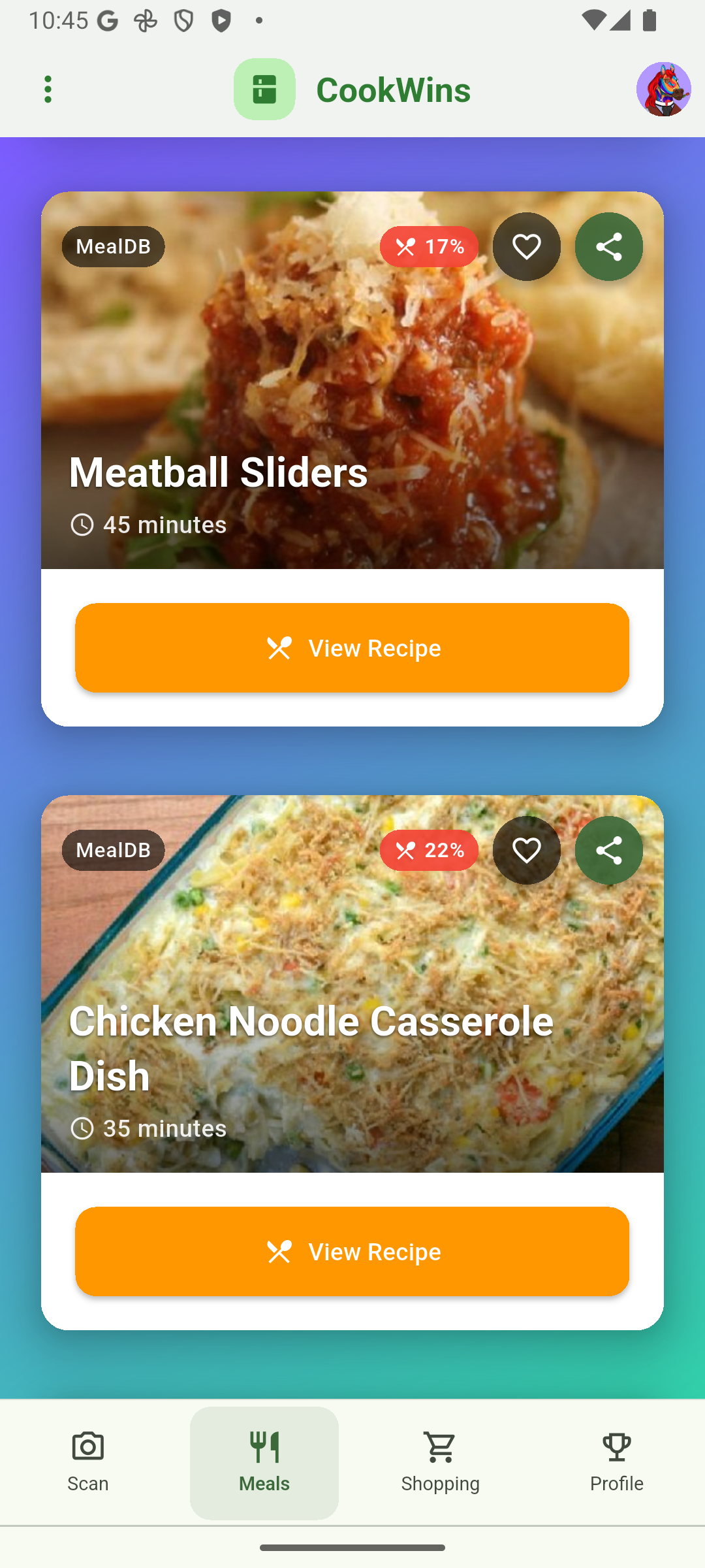 Personalized recipe recommendations